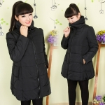 PreOrderเสื้อผ้าคนอ้วน - เสื้อกันหนาวคนอ้วน ไซส์ใหญ่ ผ้าร่ม บุนวมด้านใน ข้างหลังพิมพ์ตัวการ์ตูน สีดำ