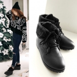 Pre Order - รองเท้ากันหนาว รองเท้าลุยหิมะ หนังPU+กำมะหยี่ ข้างในบุหนังสัตว์ สูง 12cm รอบขา 26cm สี : กากี / ดำ / ขาว ไซส์ 34 / 35 / 36 / 37 / 38 / 39 / 40 / 41 / 42