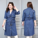 PreOrderคนอ้วน - เสื้อโค้ทยีนส์ไซส์ใหญ่ โค้ทยีนส์ตัวยาว ใส่ได้หลายโอกาส สียีนส์เข้ม