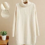 PreOrderเสื้อผ้าคนอ้วน - เสื้อไหมพรมกันหนาว ไหมพรมคอสูง สี : ครีม / ชมพู / ไวน์แดง / เขียว / ดำ