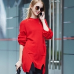 PreOrderคนอ้วน - เสื้อไหมพรมกันหนาวแฟชั่น ไซส์ใหญ่ คนอ้วน สี : ดำ / แดง