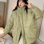 2324-0016 เสื้อคาร์ดิแกน บุนวม ตามเทรนด์เลยจ้า (นางแบบใส่XL)