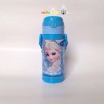 กระติกน้ำเด็ก Frozen Elsa โฟรเซ่น (เอลซ่า) สีฟ้า รุ่นฝาเด้ง ปุ่มกดสามเหลี่ยม
