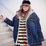 2324-0059 เสื้อกันหนาวไซส์ใหญ่ ยืนส์ บุขนนุ่มมาก มี Hoodถอด ไม่ได้จ้า