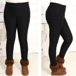 PreOrderคนอ้วน - เลคกิ้งกันหนาว ผ้าฝ้ายโพลิเอสเตอร์ลายจุด ข้างในเป็นผ้ากำมะหยี่ สี : น้ำเงินลายจุด / ดำลายชาแนล / น้ำเงินลายชาแนล