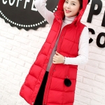 Pre-LD014 - Preเสื้อกันหนาว - เสื้อกั๊กกันหนาว มี Hood(ถอดได้) สี : แดง / ดำ / เขียว / ขาว / ชมพู / เทาอ่อน