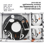 ชุดแก้วของขวัญ แก้วกาแฟ ขนาดกลาง 65 มล. ลายโน๊ตเพลงกาแฟ 1610-632-02