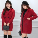 PreOrderคนอ้วน - เสื้อโค้ทกันหนาว ไซส์ใหญ่ เสื้อขนสัตว์ สีแดง