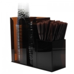 กล่องใส่แก้วกาแฟพลาสติก และ เครืองดื่มพลาสติก อะคริลิค 2 ช่อง ครึ่ง 1610-545