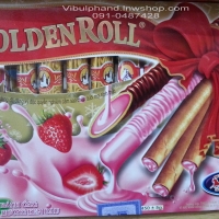 Golden Roll ขนมทองม้วนสอดไส้สตรอเบอรี่