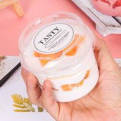 ถ้วยใส่ขนม-ของหวาน พลาสติกใส พร้อมฝา แพ็ค 50 ชุด (ไม่มีสติ๊กเกอร์แถม)
