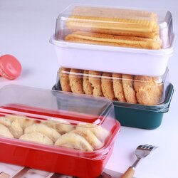 กล่องเค้ก/ขนม ฝาใสทรงสูง แพ็ค 50 ชุด แถมสายคาดสติ๊กเกอร์ Christmas 50 ดวง มูลค่า 49 บาท