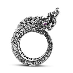 แหวนพญานาคตาสีม่วงพลอยแท้ amethyst ring