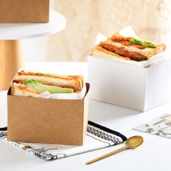 กล่องใส่แซนวิชไข่เกาหลี ไม่มีลาย (แพ็ค 50 ชิ้น)