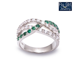 แหวนเงินแท้ พลอยมรกตแท้(ราศีพฤษภ)