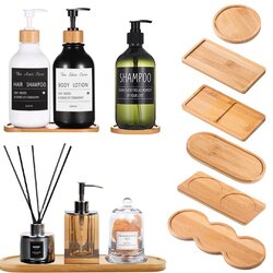 ถาดไม้ไผ่ สำหรับวางขวดสบู่-แชมพู / แก้วน้ำ