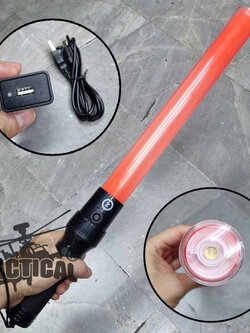 กระบองไฟจราจร 3 จังหวะ ชาร์จไฟได้