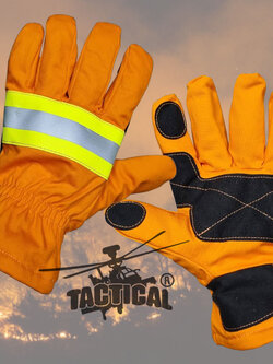 ถุงมือดับเพลิง กันเปลวไฟ มีแถบสะท้อนแสง