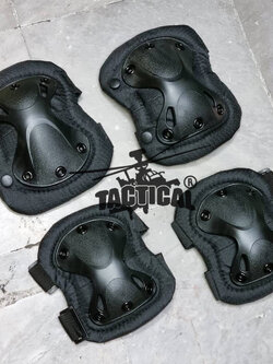 สนับเข่า-ศอก ปลดไว (4 ชิ้น) ดำ