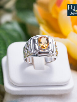 แหวนชายราศีพิจิก ใส่เสริมดวงเกิด เงินแท้พลอยซิทรีนแท้