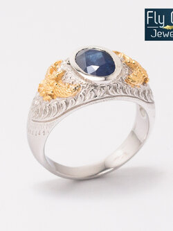 แหวนครุฑหญิง ชาย พลอยไพลินแท้(ราศีกันต์) ปกป้องคุ้มครองด้วยบารมี "องค์พญาครุฑ" ลบล้างอาถรรพ์คุณไสย์ทั้งปวง ภูติผีปีศาจไม่กล้าเข้าใกล้