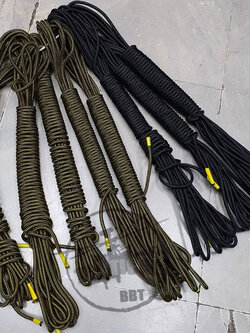 เชือกร่มนอกมีไส้ (มัดละ 10 เมตร) ดำ เขียว