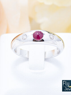 แหวนเงินแท้ พลอยทับทิมแท้(ราศีกรกฎ)