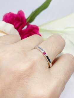 แหวนเงินแท้ พลอยทับทิมแท้(ราศีกรกฎ)