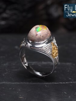 แหวนราหู พลอย Mexicn opal