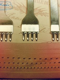 ชุดส้อมตอก ระยะฟันห่าง 5 มิล ระยะฟันกว้าง 2.5 มิล ส้อม 1+2+4+6 ฟัน รุ่นเหรียญทอง เหล็กขาวแข็ง