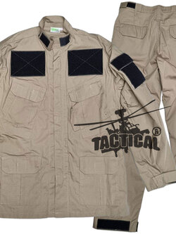 ชุดเวส ACU กระเป๋าเฉียง 4 กระเป๋า ผ้ากันลม สีกากี