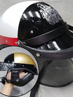 หมวกจราจร ตำรวจ (มีกระจกหน้า)