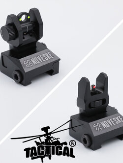 ศูนย์หน้า-หลังพับได้ โลหะ รุ่น ศูนย์เล็งเรืองแสง ทรง Noveske