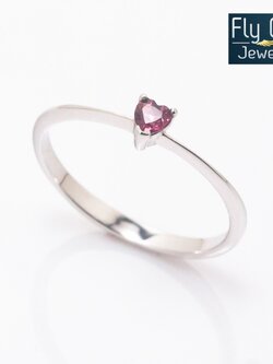 แหวนเงินแท้ พลอยพิงค์ทัวมาลีนแท้(ราศีตุลย์หรือเกิดวันอังคาร)