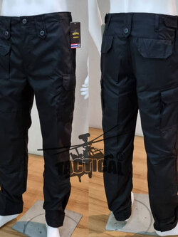 กางเกงเดี่ยว ACU(2) ดำ ผ้าหนานุ่ม (มีตีนตุ๊กแกปลายขา)