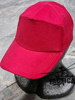 หมวกแก๊ป สีแดง ผ้าพีช ซิปหลัง