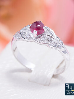 แหวนเงินแท้ พลอยทับทิมแท้(ราศีกรกฎ)