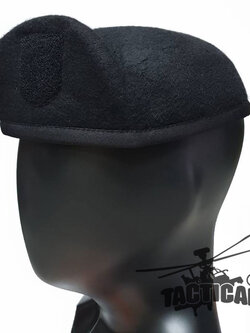 หมวกเบเร่ต์จัดทรง ขอบผ้า BBT สีดำ อย่างดี