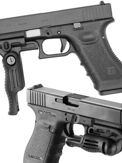 กริปมือหน้าพับติดปืน Glock / ชุดหน้าระบบ Picatinny