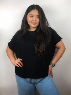 เสื้อยืดสาวอวบ บ่าตก โอเวอร์ไซส์