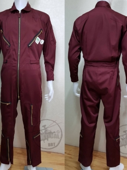 ชุดหมีเปิดซิป สีแดงเลือดหมู