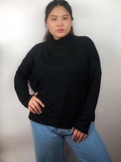 เสื้อบ่าตกแขนยาว คอเต่า โอเวอร์ไซส์