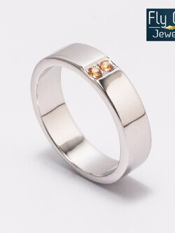 แหวนเงินแท้ พลอยบุษราคัมแท้ UNISEX