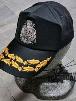 หมวกแก๊ป ซิปหลัง (นายพล) ตราแผ่นดิน 2 ช่อทอง