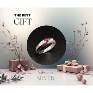 FLY GIRL JEWELRY แหวนพลอยทับทิมแท้ แหวนเงิน ไซส์ 56 แบบสวยคุณภาพดี ชอบแหวนวงไม่ใหญ่มากแนะนำวงนี้