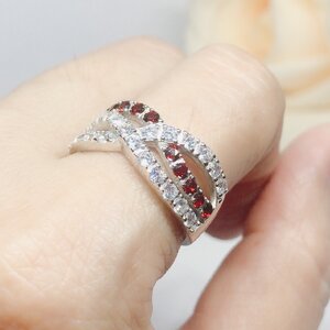 แหวนเงินแท้ พลอยโกเมนแท้(ราศีมังกร)