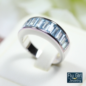 แหวนเงินแท้ พลอยบลูโทแพสแท้(ราศีธนู)