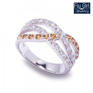 แหวนเงินแท้ พลอยบุษราคัมแท้(ราศีพิจิก)