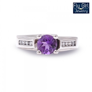 แหวนเงินแท้ พลอยอเมทิสต์แท้(ราศีกุมภ์)