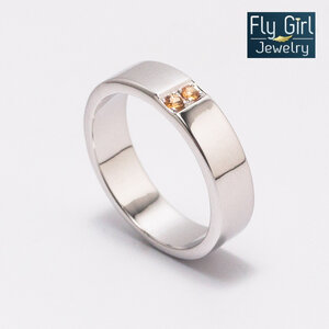 แหวนเงินแท้ พลอยบุษราคัมแท้ UNISEX